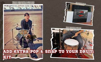 Popcorn Soprano Snare Drum by GRIFFIN | Acoustic Firecracker 10"x6" Poplar Wood Shell with Oakwood PVC | Mini Concert Marching Percussion Musical Instrument with Snare Throw Off, Drummers Key & Head