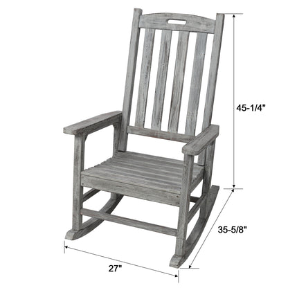 Oversized Porch Rocker Chair With Wide Seat And Tall Backrest