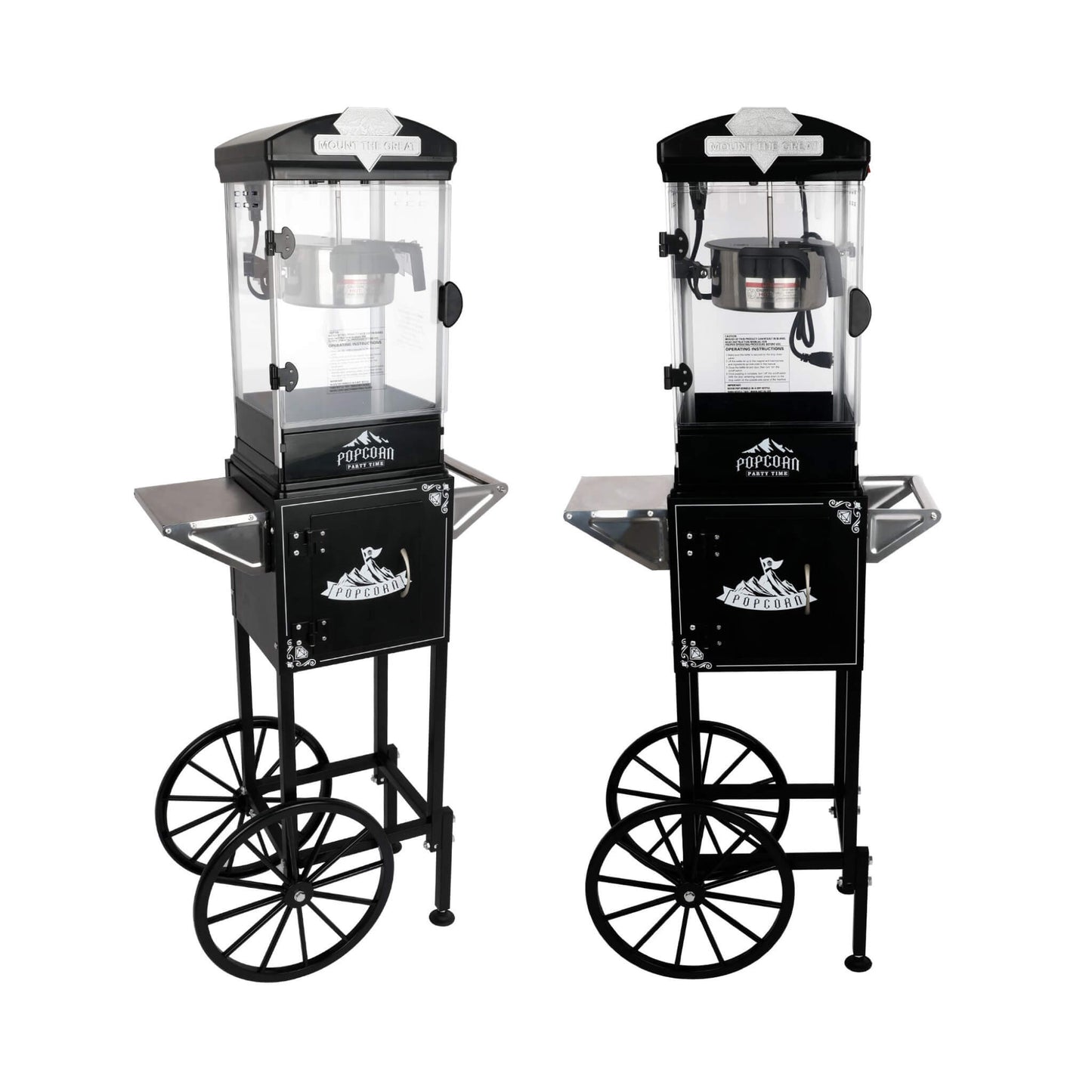 Premium 10OZ Portable Kettle Popcorn Maker Machine With Cart (SAK42196)