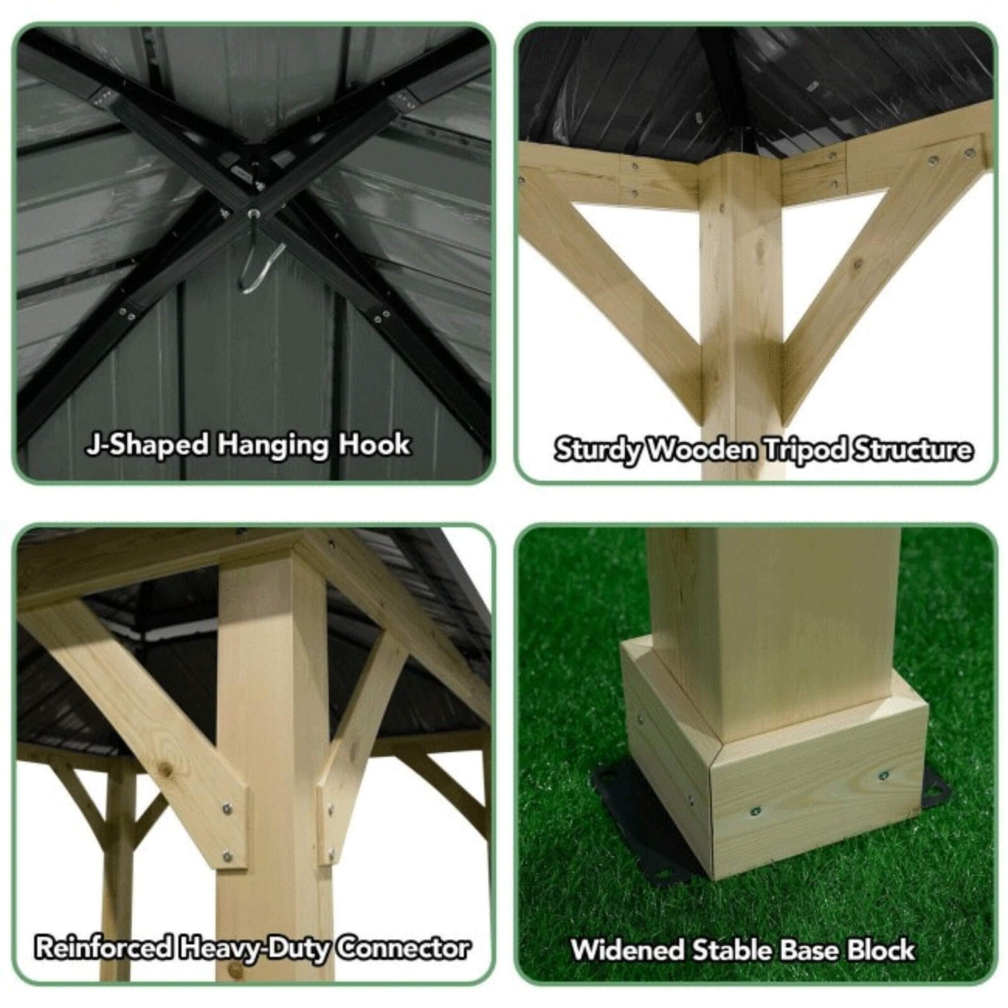 [10X10FT] Alora Premium Outdoor Patio Hardtop Gazebo W/ Double Steel Roof (SAK01291)