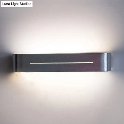 DecorBites™ 11"/15" Modern LED Wall Washer Light - Silver Rectangular Sconce Fixture with Aluminum Shade, Warm/White Light