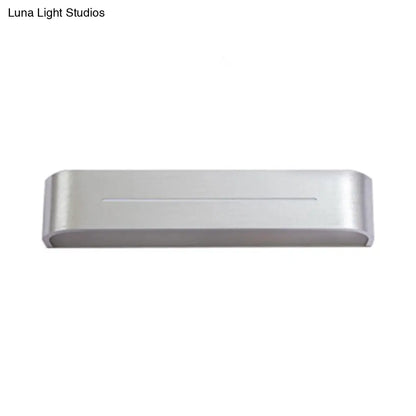DecorBites™ 11"/15" Modern LED Wall Washer Light - Silver Rectangular Sconce Fixture with Aluminum Shade, Warm/White Light