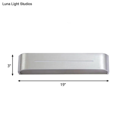 DecorBites™ 11"/15" Modern LED Wall Washer Light - Silver Rectangular Sconce Fixture with Aluminum Shade, Warm/White Light