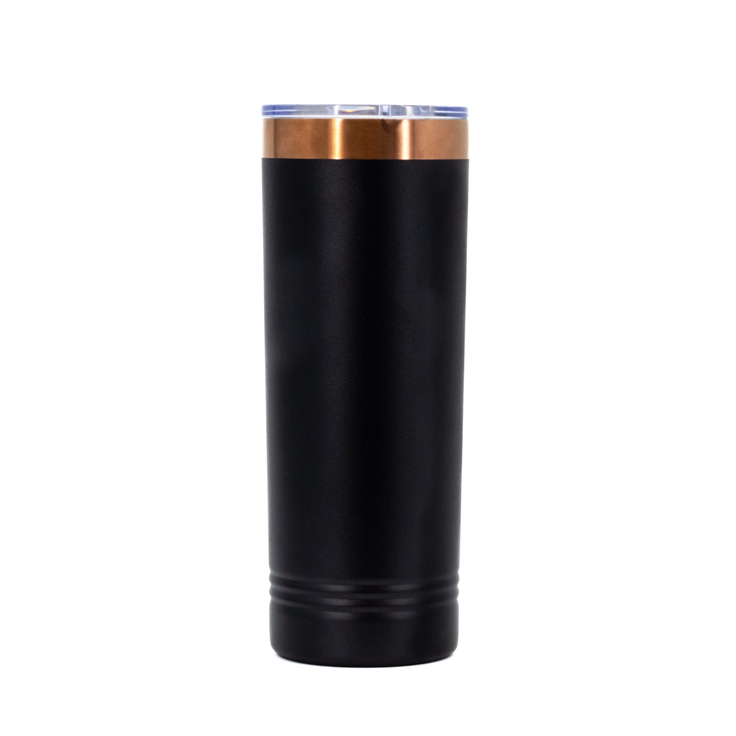 Nebraska Skinny Tumbler with Slider Lid | 22 oz | Black With Rose Gold Engraving | RCK Creations & More