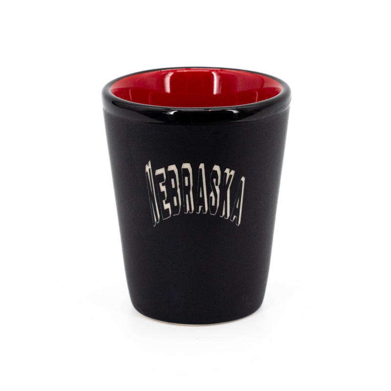 Nebraska Shot Glass | Black and Red Ceramic | Customizable | RCK Creations & More