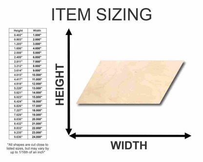 Unfinished Wood Parallelogram Shape - Craft - up to 46" DIY