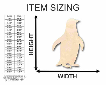 Unfinished Wood Penguin Shape - Animal - Wildlife - Craft - up to 46" DIY