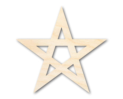 Unfinished Wood Pentagram Shape | Craft Cutout | up to 46" DIY