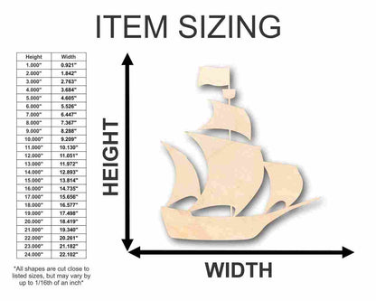 Unfinished Wood Pirate Ship Shape - Pirates - Craft - up to 46" DIY