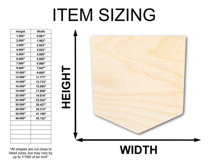Unfinished Wood Pocket Shape - Craft - up to 46" DIY
