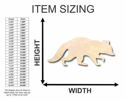 Unfinished Wood Raccoon Shape - Animal - Craft - up to 46" DIY