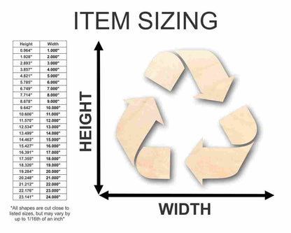 Unfinished Wood Recycling Symbol Shape - (3 Piece) Craft - up to 46" DIY