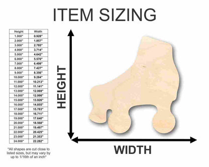 Unfinished Wood Roller Skate Shape - Craft - up to 46" DIY