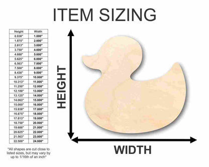 Unfinished Wood Rubber Duck Shape - Bath Time - Nursery Decor - Craft- up to 46" DIY