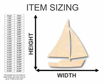 Unfinished Wood Sailboat Shape - Fishing - Ocean - Craft - up to 46" DIY
