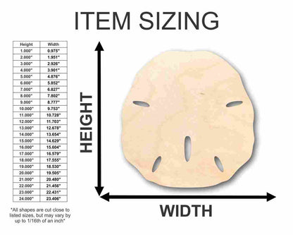 Unfinished Wood Sand Dollar Shape - Ocean - Beach - Nursery - Craft - up to 46" DIY
