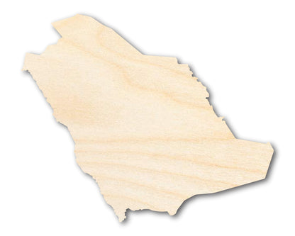 Unfinished Wood Saudi Arabia Country Shape - Middle East Craft - up to 46" DIY