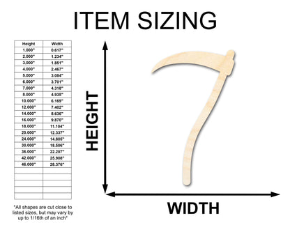 Unfinished Wood Scythe Silhouette - up to 46" DIY