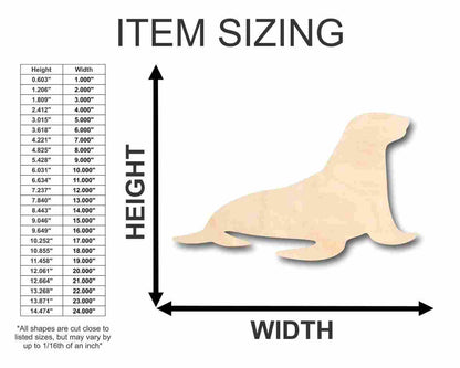 Unfinished Wood Sea Lion Shape - Ocean - Nursery - Craft - up to 46" DIY