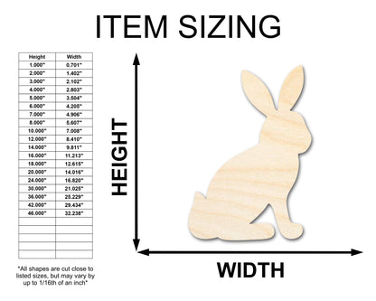 Unfinished Wood Sitting Bunny Shape - Craft - up to 46" DIY