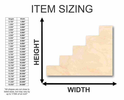 Unfinished Wood Stairs Steps Shape - Craft - up to 46" DIY
