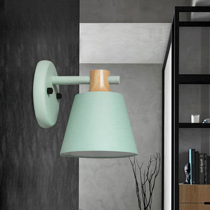 DecorBites™ Rotatable Nordic Bucket Wall Lamp - 1 Light Fabric Lighting for Child's Bedroom or Stairwell