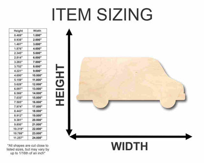 Unfinished Wood Van Shape - Craft - up to 46" DIY