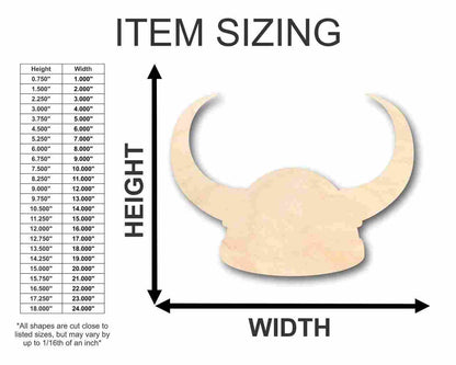 Unfinished Wood Viking Hat Shape - Football - History - Craft - up to 46" DIY