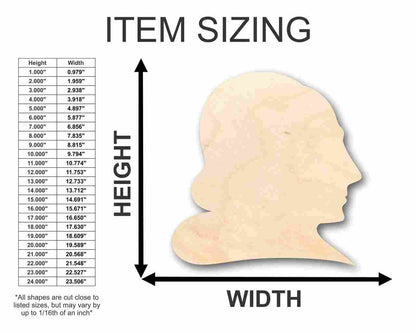 Unfinished Wood Shakespeare Shape - Literature - History - Craft - up to 46" DIY