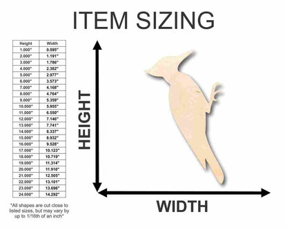 Unfinished Wood Woodpecker Shape - Animal - Wildlife - Craft - up to 46" DIY