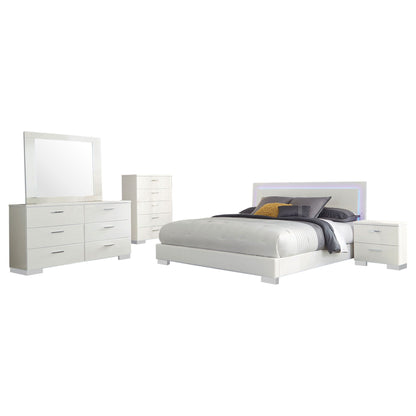 Felicity 5-piece Queen Bedroom Set White High Gloss