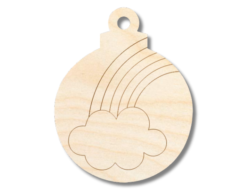 Unfinished Wood Etched Rainbow Ornament Shape | Paint By Line Crafts | up to 30" DIY