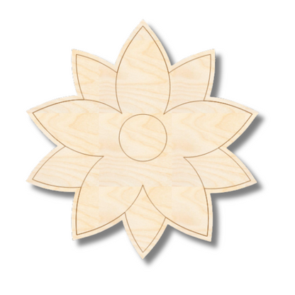 Unfinished Wood Etched Poinsettia Shape | Paint By Line Crafts | up to 30" DIY