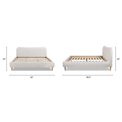 Roman - Curved Headboard Upholstered Platform Bed