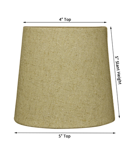 6"W x 5"H Set of 6 Sand Linen Drum Chandelier Clip-On Lampshade