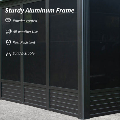 [11X21FT] Alora Outdoor All-Season Solarium Sunroom Gazebo With Galvanized Steel Roof (SAK42018)