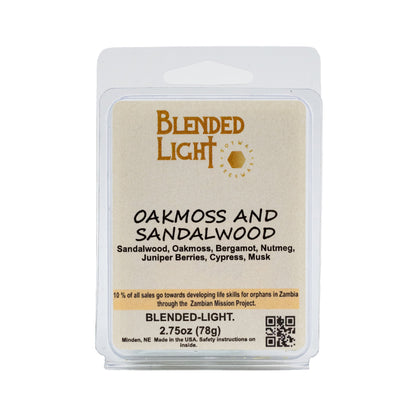 Oakmoss & Sandalwood Scented Wax Melts | 2.75 oz | Blended Light