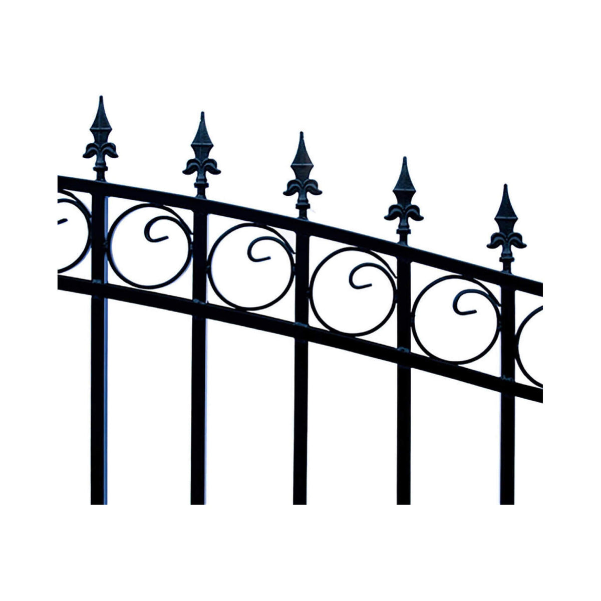 [12-18FT] Heavy-Duty London-Style Powder-Coated Galvanized Steel Dual-Swing Driveway Gate (SAK48520)