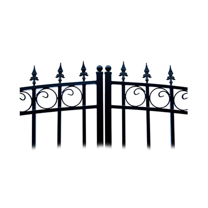 [12-18FT] Heavy-Duty London-Style Powder-Coated Galvanized Steel Dual-Swing Driveway Gate (SAK48520)