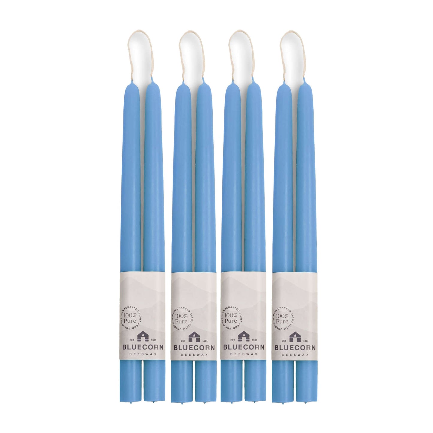 Hand-Dipped Beeswax Taper Candles - Bulk 4-Pair Bundle