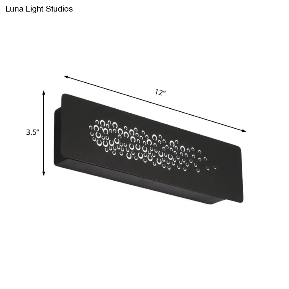 DecorBites™ 12" Minimalist Linear LED Wall Sconce in Black/White: Up and Down Iron Shade Wall Mount Lamp