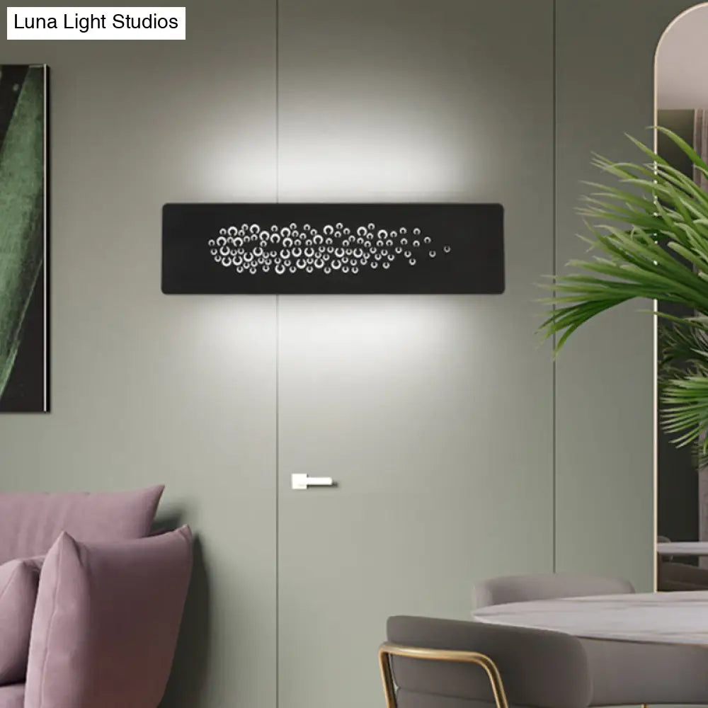 DecorBites™ 12" Minimalist Linear LED Wall Sconce in Black/White: Up and Down Iron Shade Wall Mount Lamp