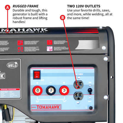 120 Amp Engine Driven Welder Generator 2200 Watt 7 HP Gas Powered
