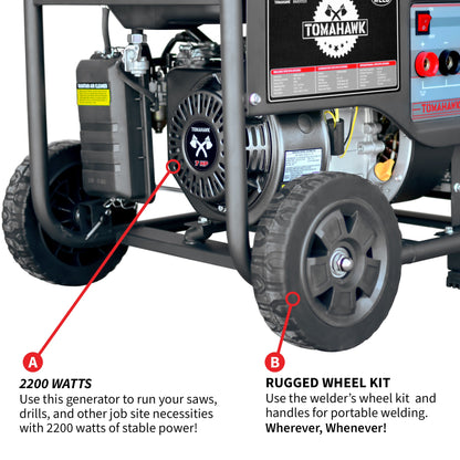 120 Amp Engine Driven Welder Generator 2200 Watt 7 HP Gas Powered