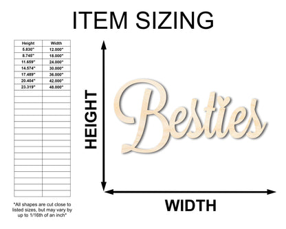 Unfinished Wood Besties Shape - Word Craft - up to 46"