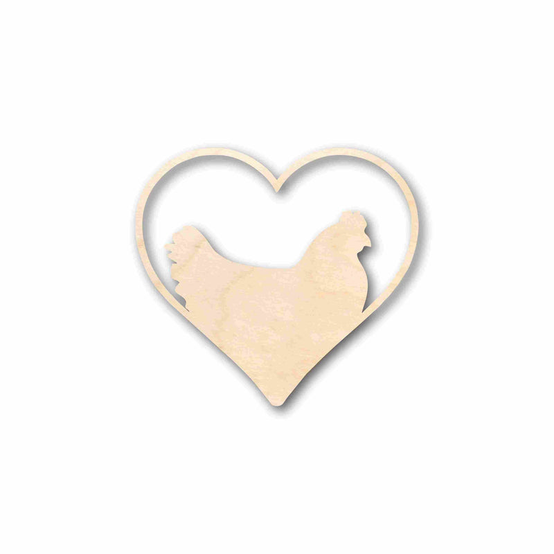 Unfinished Wood Chicken Heart Silhouette - Craft- up to 46" DIY