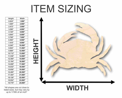 Unfinished Wood Crab Silhouette - Craft- up to 46" DIY