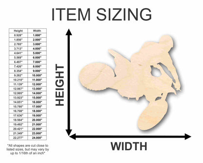 Unfinished Wood Dirtbike Silhouette - Craft- up to 46" DIY