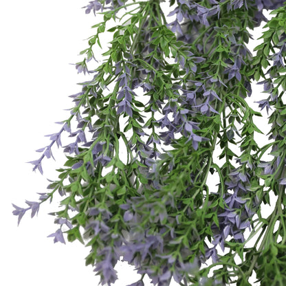 Purple and Green Willow Leaf Garland Artificial Hanging Bush 7.8×30in – NFPA 701 Certified – UV Resistant
