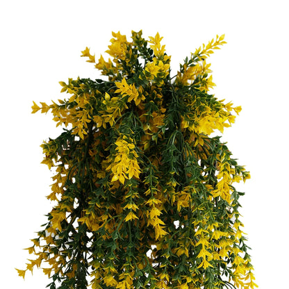Yellow and Green Willow Leaf Garland Artificial Hanging Bush  7.1×30in – NFPA701 Fire Rated – UV Resistant